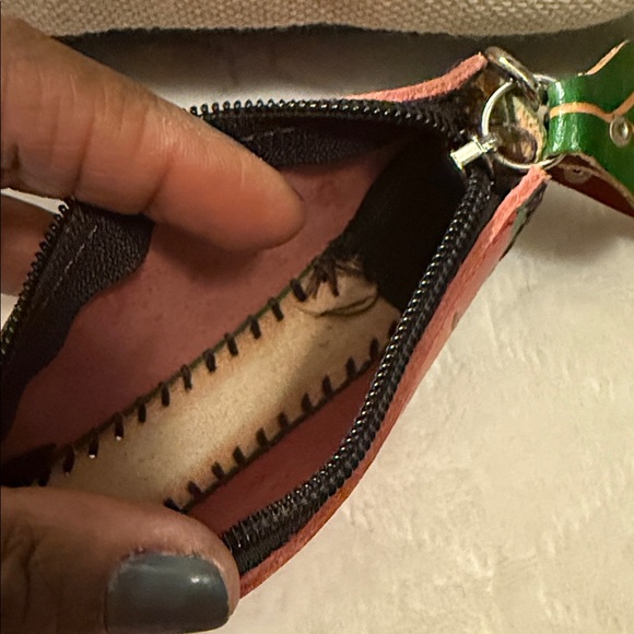 Watermelon Leather Slice Wristlet Zip Coin Change Wallet Pouch - Picture 4 of 4